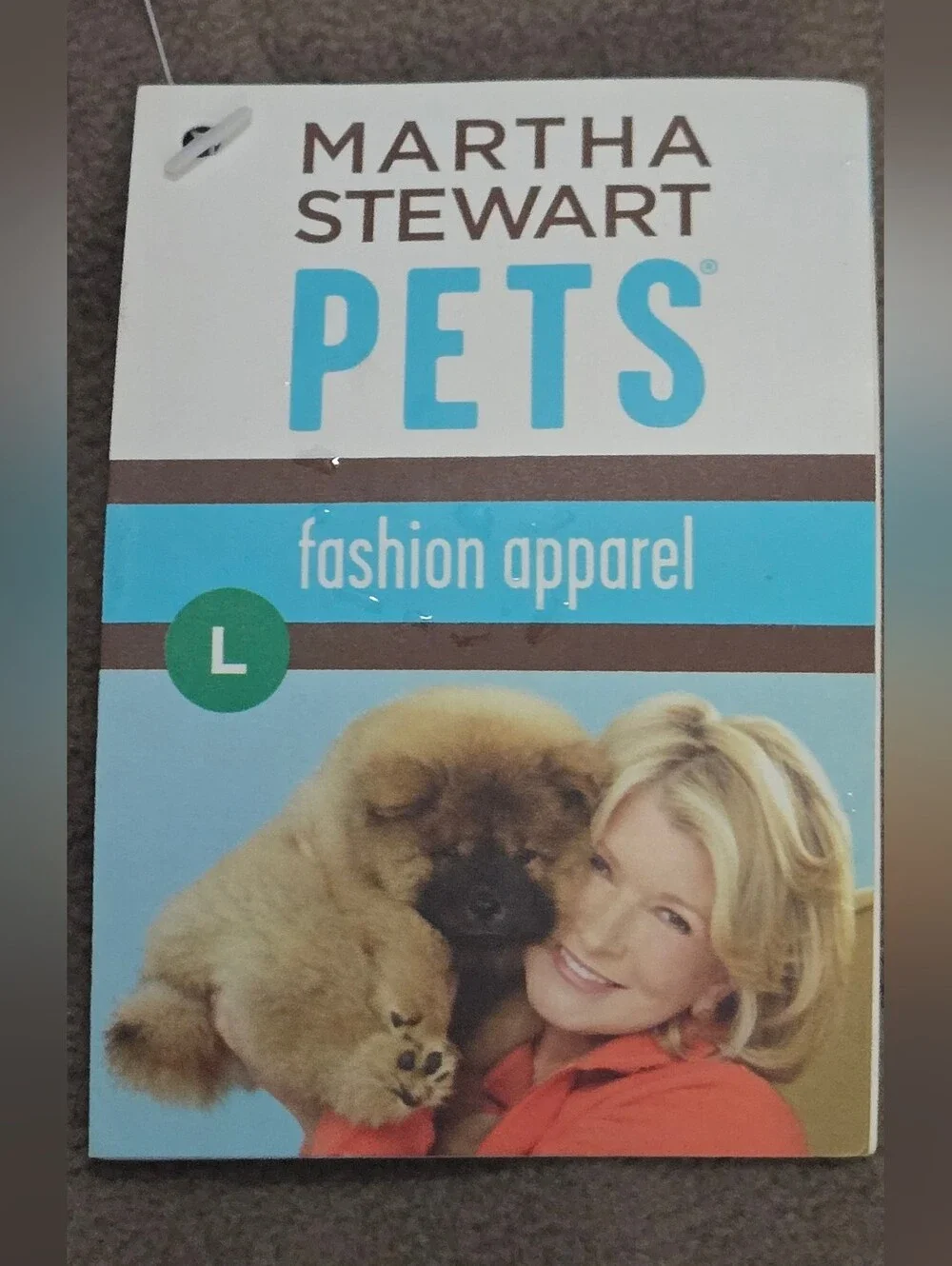 Martha Stewart Gray Brown Dog Onesie with Red Patterned Trim Fleece Cozy Size L
